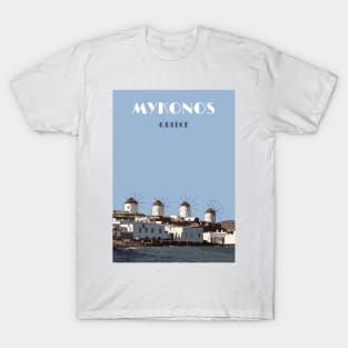 Mykonos Travel Poster Print T-Shirt